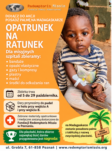 plakat reklamujący udział w akcji