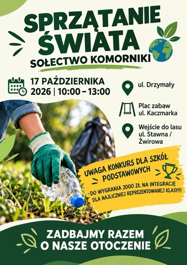 plakat o komornickim sprzątaniu świata